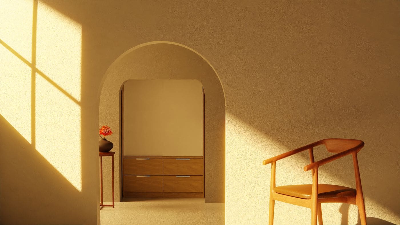 Casa Cajazeiras — luz natural no corredor, projeto de interiores.